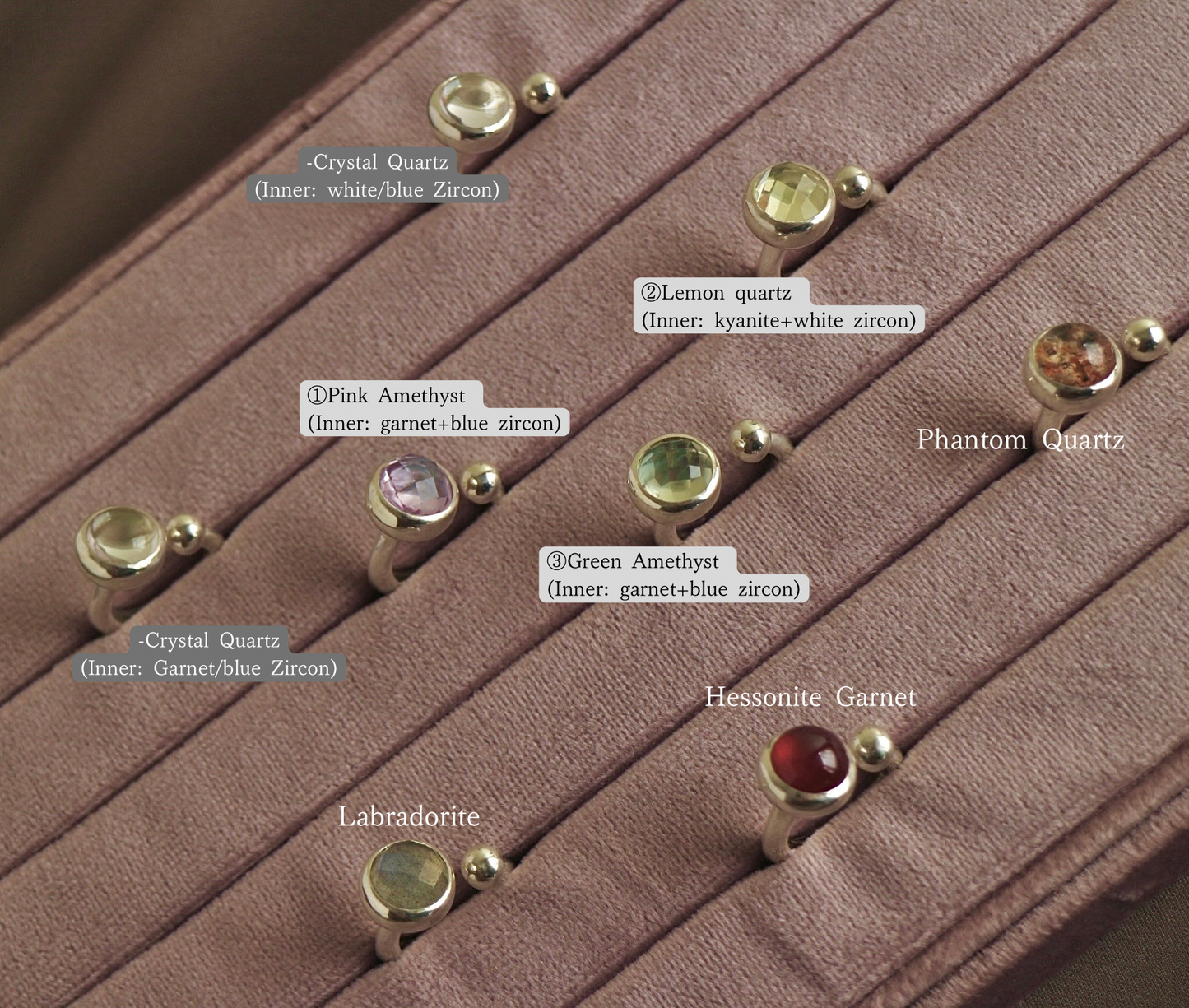 GYOKU RIN • In Lay Ring #02
▪︎Lemon Quartz
(In Lay: Kyanite + White Zircon)
Size: #12