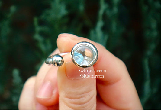 GYOKU RIN. CrystalQuartz(white/blue Zircon) size,L(12-14号対応)